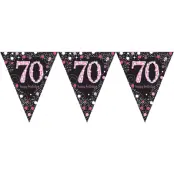 Vimpelgirlang 70 Svart/Rosa Glitter