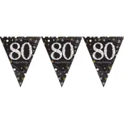 Vimpelgirlang 80 Guld/Silver Glitter
