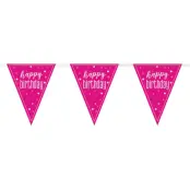 Vimpelgirlang Happy Birthday Rosa/Silver