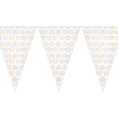 Vimpelgirlang Hjärtan Watercolor