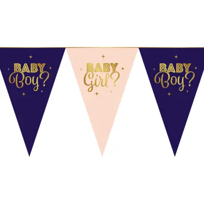 Vimpelgirlang i Papp Gender Reveal