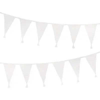 Vimpelgirlang i Tyg Vit