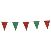 Vimpelgirlang Röd/Grön Glitter