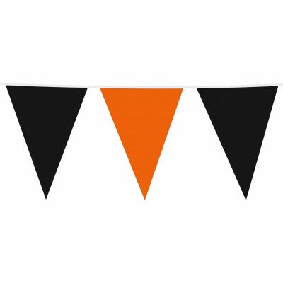 Vimpelgirlang Svart/Orange Stor