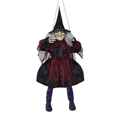 Animerad Häxa i Gunga med Ljud & Ljus Prop