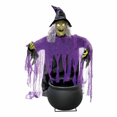 Animerad Häxa med Kittel Ljud&Ljus Prop