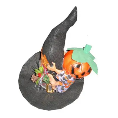 Animerad Häxhatt med Pumpa och Ljus