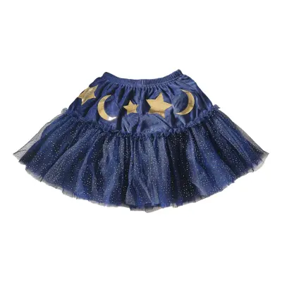 Blå Tyllkjol med Guldstjärnor Barn - Medium
