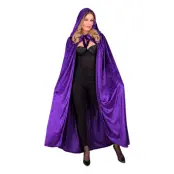 Cape med Huva Sammet Lila - One size