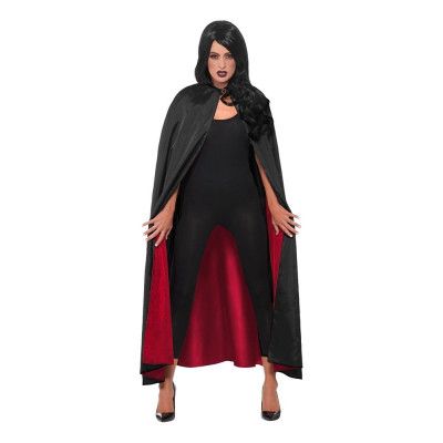 Cape Vändbar Svart/Röd - One size