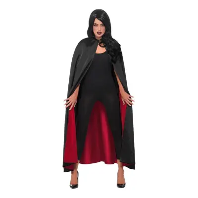 Cape Vändbar Svart/Röd - One size