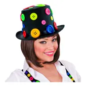 Clownhatt med Stora Knappar - One size