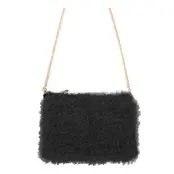 Fluffig Handväska Svart