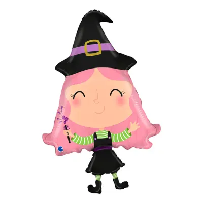 Folieballong Glad Häxa Halloween