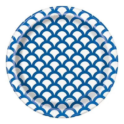 Pappersassietter Snäckskal Blå - 8-pack