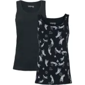 Gothicana by EMP - Gothic Topp - Dubbelpack linnen med häxiga motiv - S XXL - för Dam - svart