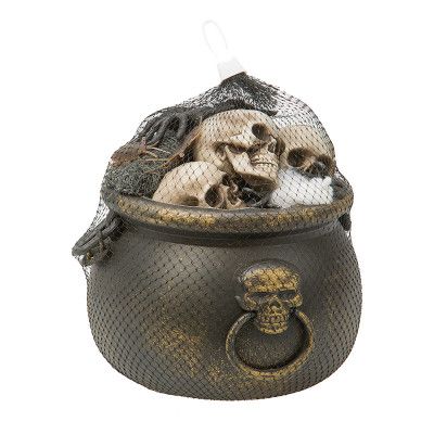 Gryta med Halloweendekor