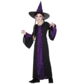 Häxa Maskeraddräkt Barn Lila&Svart M