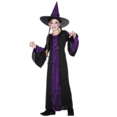 Häxa Maskeraddräkt Barn Lila&Svart M