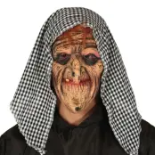 Häxa med Rutig Sjal Latexmask - One size