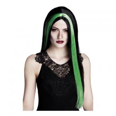 Häxa Svart/Grön Peruk