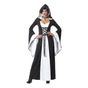 Häxa Svart/Vit Maskeraddräkt - Small