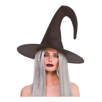 Häxhatt i Sammet Svart - One size