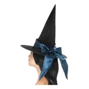 Häxhatt med Blå Rosett - One size