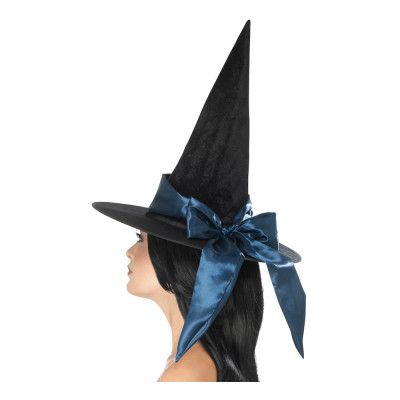 Häxhatt med Blå Rosett - One size