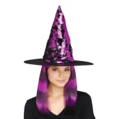 Häxhatt med Färgskiftande Paljetter - Lila