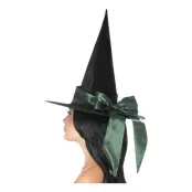 Häxhatt med Grön Rosett - One size