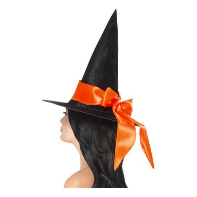 Häxhatt med Orange Rosett - One size