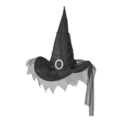 Häxhatt Svart med Tyll - One size