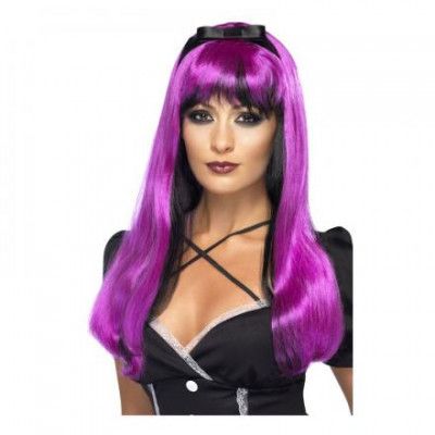 Häxperuk Lila/Svart