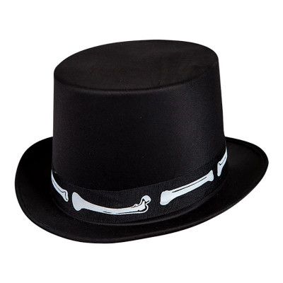 Höghatt Satin Svart med Benknotor - One size