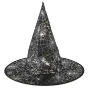 Halloween Häxhatt Med Spindelnät 38x32cm