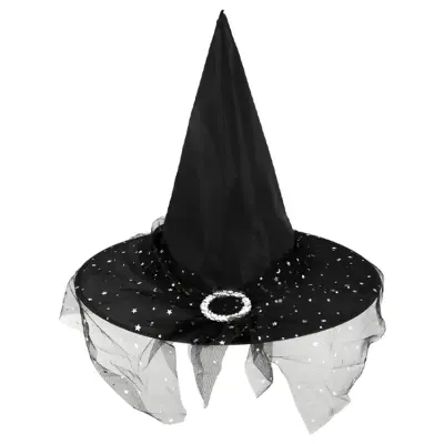 Halloween Häxhatt Med Tyll 38x32cm