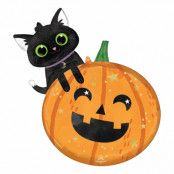 Halloween Katt & Pumpa Folieballong