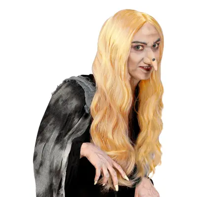 Lång Blond Häxperuk - One size