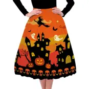 Lång Kjol Halloweenmotiv