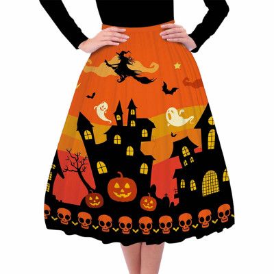 Lång Kjol Halloweenmotiv