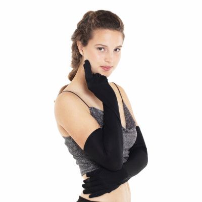 Svarta Handskar Extra Långa - One size