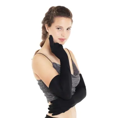 Svarta Handskar Extra Långa - One size