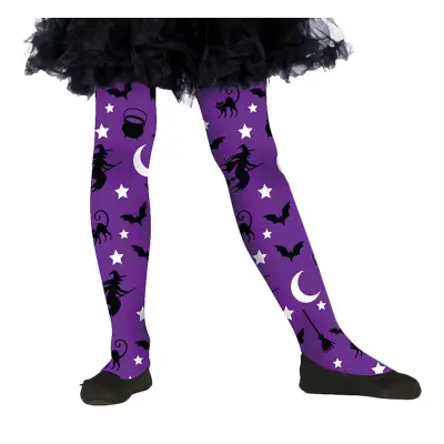 Lila Strumpbyxor Häxa för Barn - One size