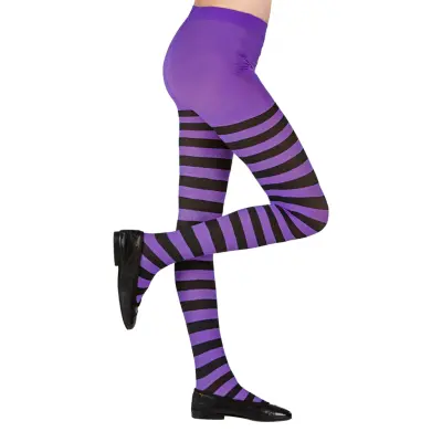 Lila/Svart Randiga Strumpbyxor Barn - 1-3 år