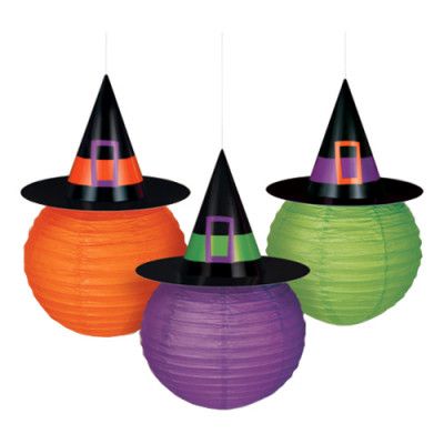 Papperslyktor Häxhattar - 3-pack