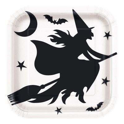 Papperstallrikar Kvadrat Halloween Fladdermöss - 8-pack