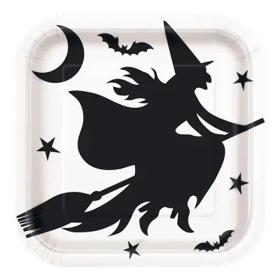 Papperstallrikar Kvadrat Halloween Fladdermöss - 8-pack