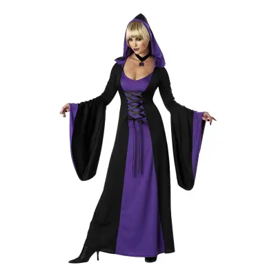 Häxklänning med Huva Maskeraddräkt - Medium