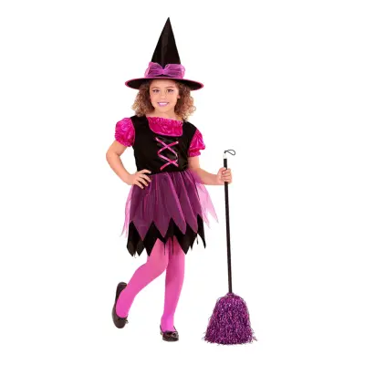Rosa Häxa Barn Maskeraddräkt - X-Small